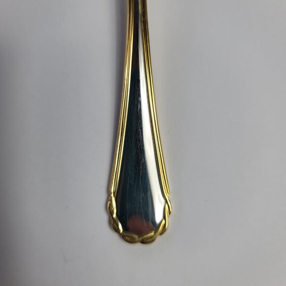 Yamazaki Tasha Dinner Fork Stainless Gold Trim 7 1/2 Silverware Flatware - Picture 6 of 13